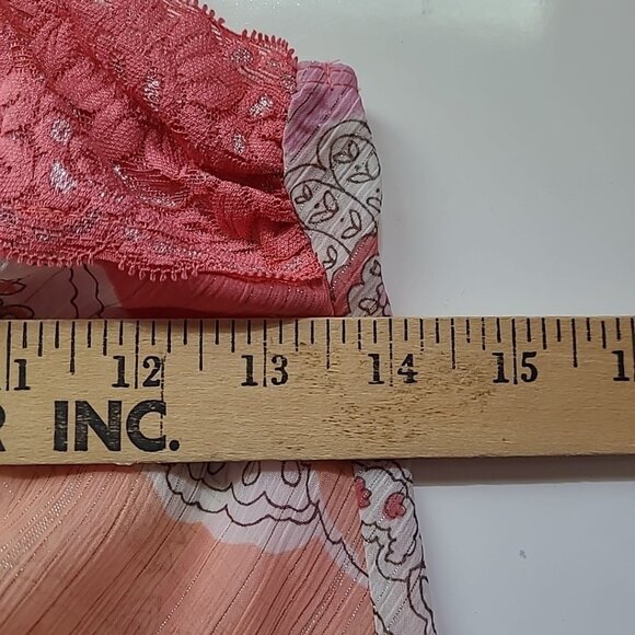 Vtg Y2k Babydoll Top Whimsical Boho Fairy Pink Glitter Coquette Feminine Dainty - Picture 4 of 15